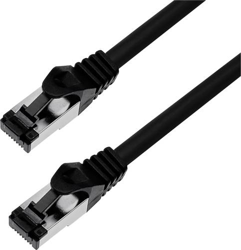 BKL Electronic 144000 RJ45 Patchkabel CAT 8.1 S/FTP 0.50m Schwarz Halogenfrei