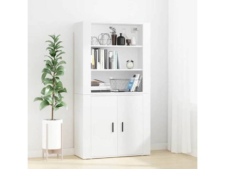 Buffet Blanc Bois Moderne Meuble 120x40x80cm Salle à Manger Entrée