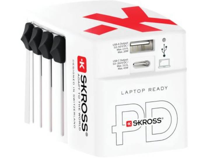Skross - Adaptateur De Voyage Chargeur Monde 45 W + Cable