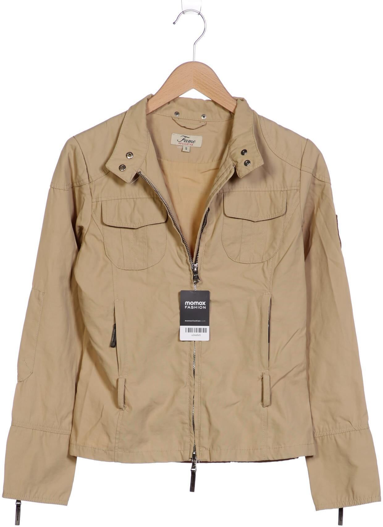 Fame ffcc Damen Jacke, Beige, Gr. S, Synthetik / Baumwolle - Second Hand