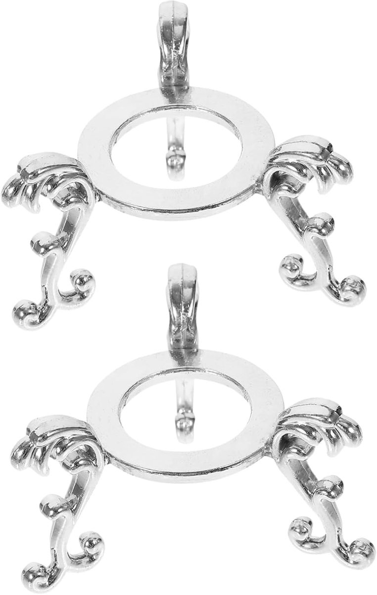 Zilveren Kristallen Bol Houder met Decoratieve Standaard - 5,2 cm