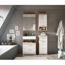 Badezimmer Lambada 4-tlg. ca. 97 cm Eiche/Weiß
