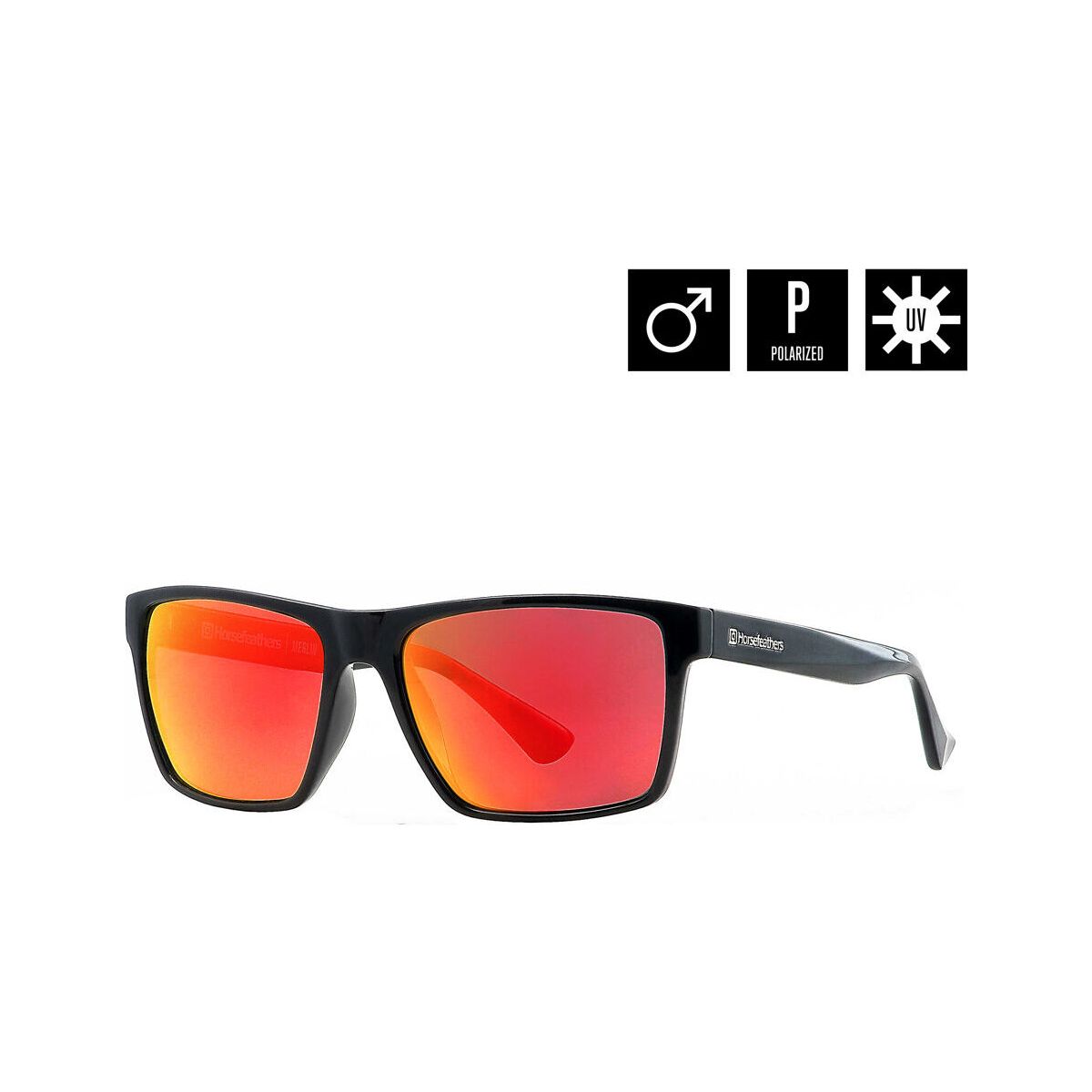 Horsefeathers Merlin Sunglasses gloss black/mirror red AM044B-gloss black-mirror red