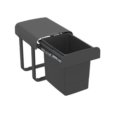 Ekotech Abfallsammler Aladin AG15G 15 Liter Vollauszug Orion Grey Bodenmontage für 40 cm Küchenschrank Küche