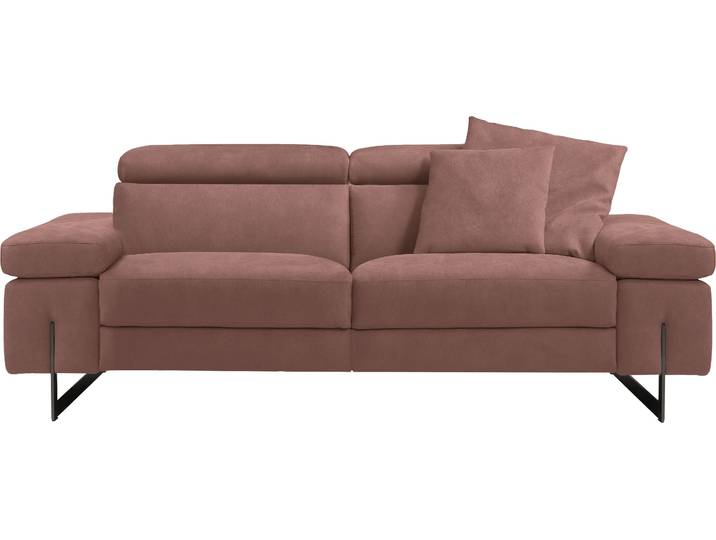 2,5-Sitzer EGOITALIANO Candice, elegant und edel, hochwertiges Designsofa, bequem , braun (cedar wood), B:222cm H:100cm T:108cm, Sofas, 2 5-Sitzer, Kopfteile manuell verstellbar, titanumfarbene Kufenfüsse