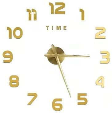 Inspired Living Modern DIY Large Wall Clock Acrylic Mirror Frameless Decor gold