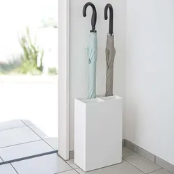 Yamazaki Schirmständer Regenschirmständer weiß Metall klein modern platzsparend 23x36x12cm "SMART"