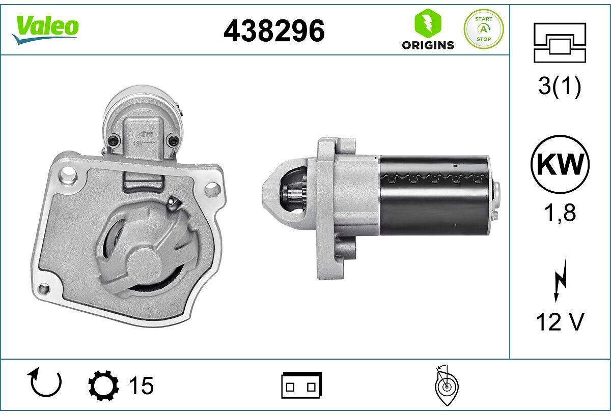 Starter VALEO ORIGINS NEW STOP&START; VALEO 438296