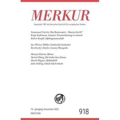 MERKUR 11/2025, Jg.79, Taschenbuch von , Klett Cotta, 978-3-608-97704-2