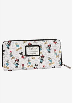 Women's Loungefly x Disney Women's Mickey Minnie Donald Daisy Zip Around Clutch Wallet by Disney in Multi