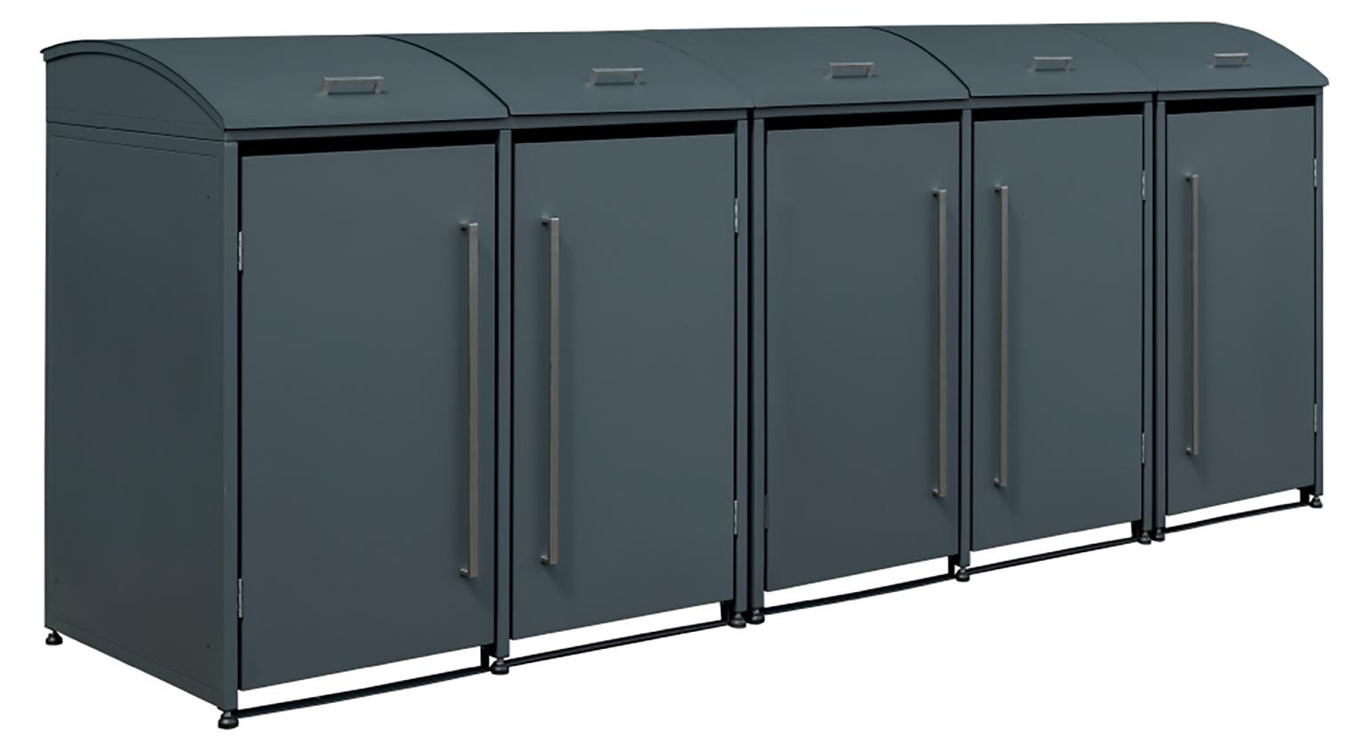 Westmann Metall Mülltonnenbox Moderna 5 5x240 L Anthrazit 83x350x135 cm