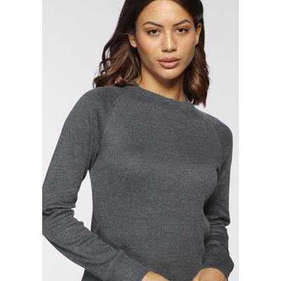 Thermounterhemd HEATKEEPER "HEAT KEEPER Damen", Damen, Gr. S, N-Gr, grau (anthrazit, meliert), Obermaterial: 50% Baumwolle, 50% Polyester, unifarben, Rundhals, Unterhemden Thermounterhemd, reguliert die Körpertemperatur