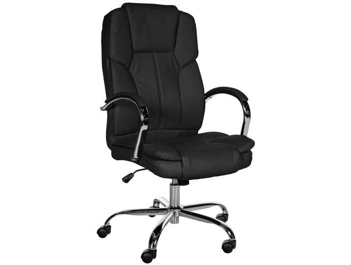 CLP Chefsessel Lederlook Schwarz, Metall, 62x115x70 cm, Büromöbel, Bürostühle, Chefsessel