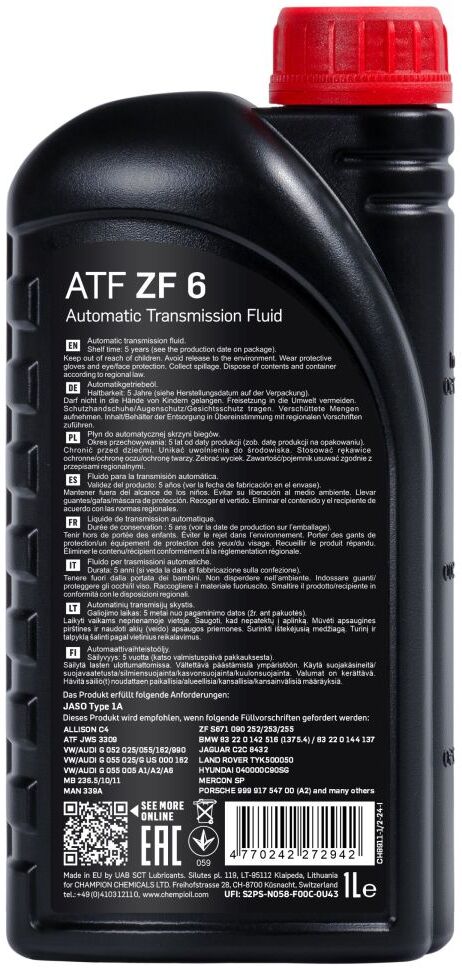 Automatikgetriebeöl CHEMPIOIL ATF ZF 6 1L