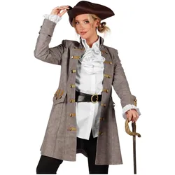 Thetru Grauer Piratenmantel für Frauen (S)