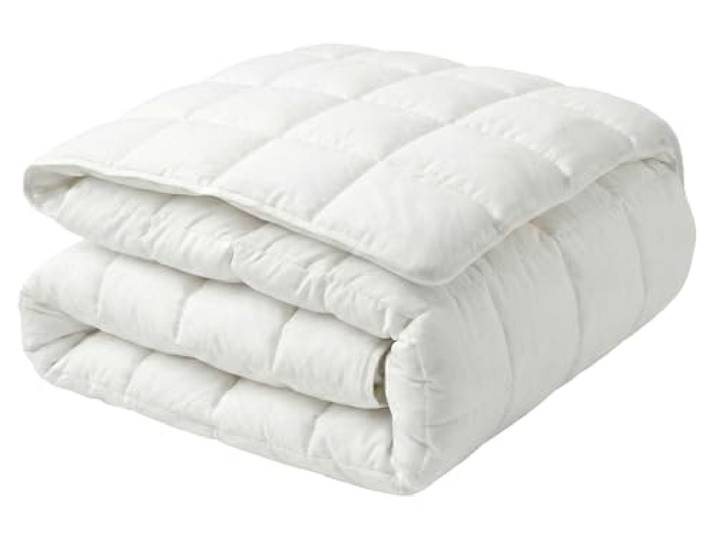 Beliani Bettdecke Polyester Leicht Warm Weiß 200 x 220 cm Steppdecke Stoff, Polyester-Füllung