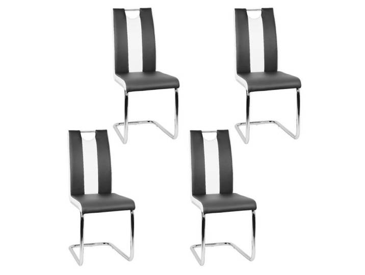 ERROLVES®Lot de 4 Chaises-Chaise Salle à Manger (Noir+blanc) L 39.5 x P 49 x H 48.5 cm