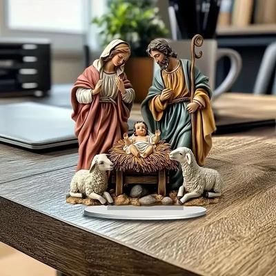 Uplift Treasures Acrylic Nativity Scene Christmas Table Decor c