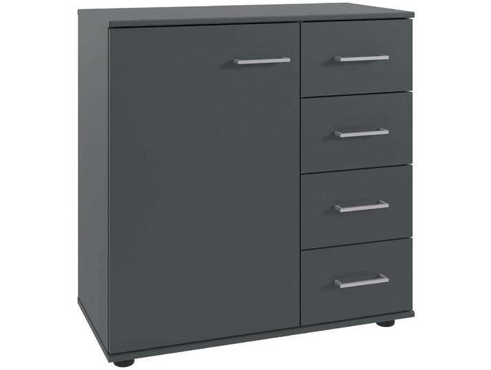 Lomadox Kommode TREVISO-43, Schlafzimmerkommode Schlafzimmerschrank Schrank 81 cm breit graphit