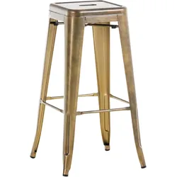 Décoshop26 - Stapelbarer Barhocker mit Fußstütze industrielles Fabrikdesign goldfarbenes Metall 10_0000073