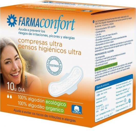 FARMACONFORT Compresas de Día 100% Algodón 10uds