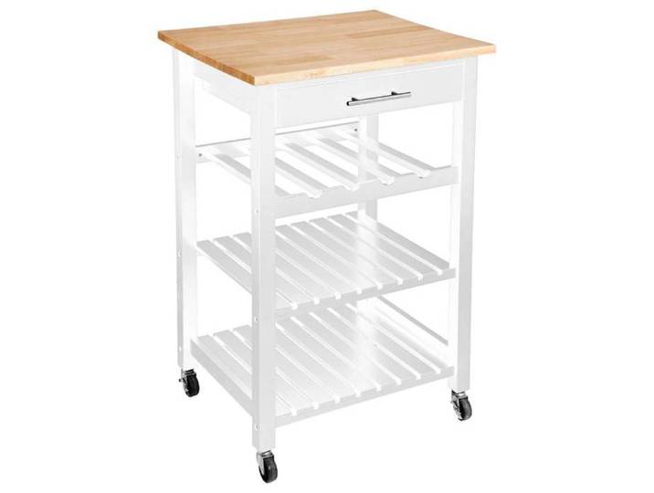 Desserte de cuisine - Claude - L 58 x l 48 x H 87 5 cm - PVC - Blanc