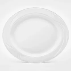 Van Well Servierplatten-Set Arcadia, 6-teilig, weißes Porzellan, oval, 37 x 31,5 cm