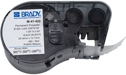 Brady M-47-422 Etiquetas de poliéster permanentes de 25,4 mm x 12,7 mm