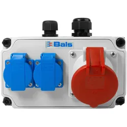 Baustromverteiler 32A CEE 2x230V 16A Schuko IP44 BALS ohne Sicherungen BL89058