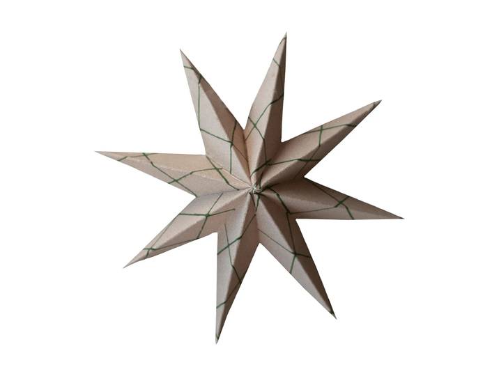 DBKD Suspension décorative Paper winter star Square sand, small, Ø9 cm