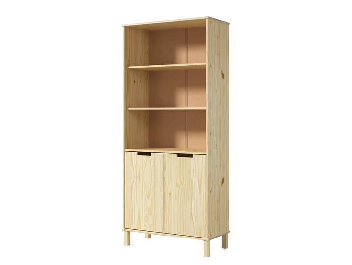 Massives Regal Massivholz Kiefer, naturbelassen Holz/Beige 80 x 183 x 38cm