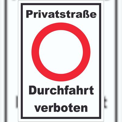 HB-Druck Privatstraße Durchfahrt verboten Aufkleber A8 (52x74mm)