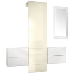 GARDEROBE Carlton Paneel in Creme Hochglanz