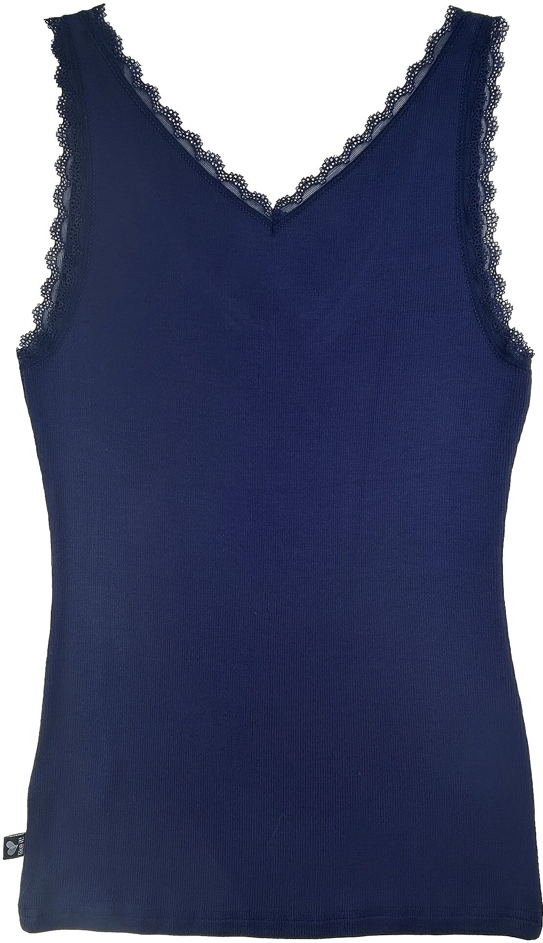 Like It! Achseltop LIKE IT Gr. S, blau (midnight blau), Unterhemden, Damen, S, N-Gr, Feinripp, Obermaterial: 95% Modal, 5% Elasthan, Achseltop, mit tiefem V-Ausschnitt mit Spitze midnight blau S, N-Gr