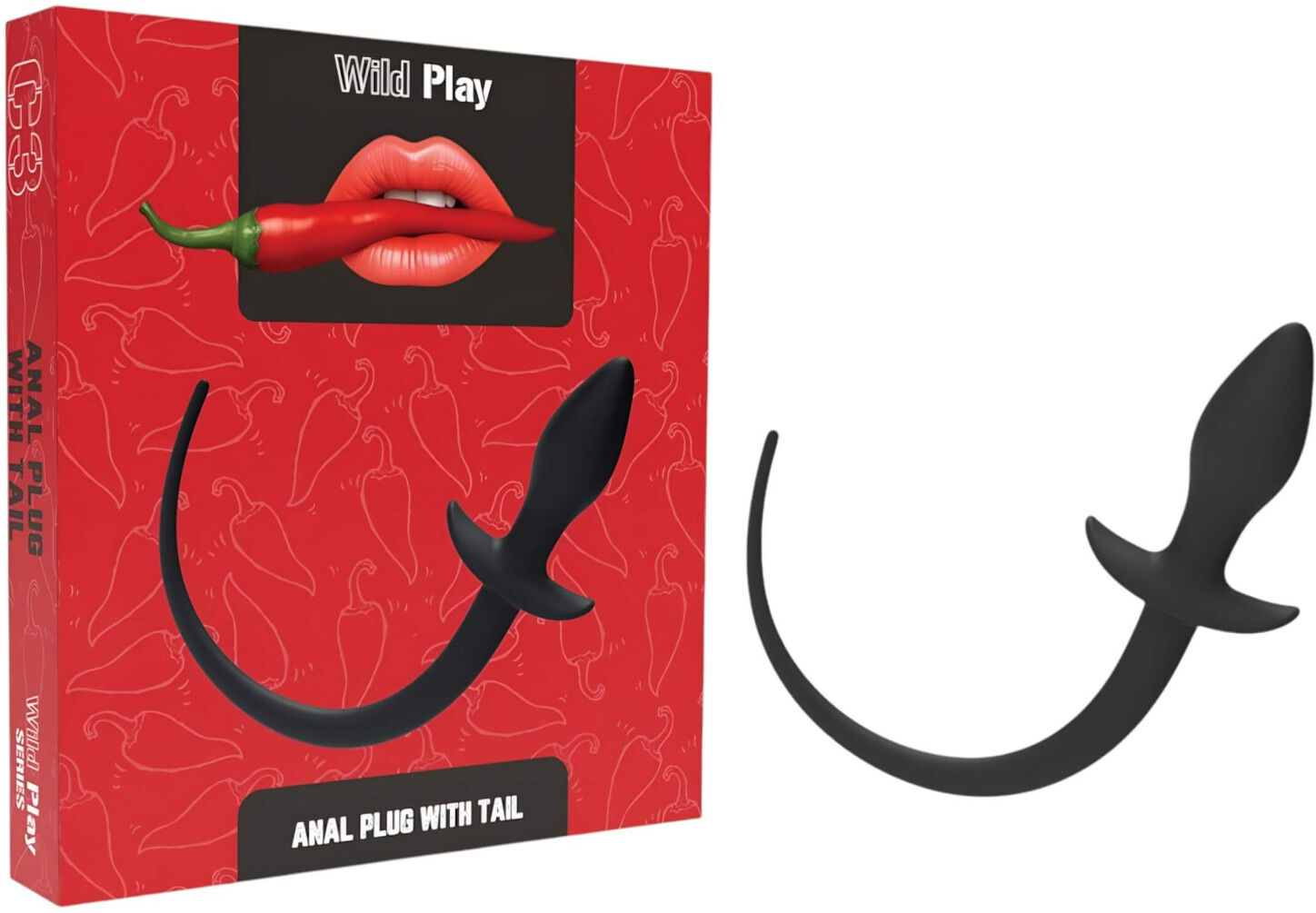 Erospace Wild Play - anal plug with tail for role play (black)