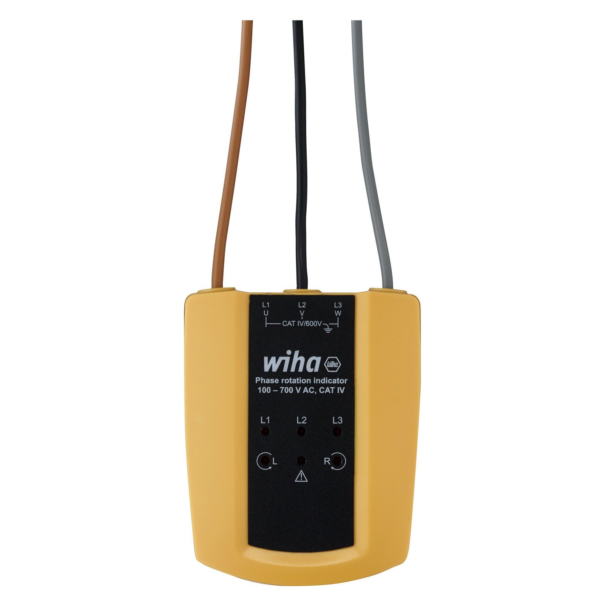 Wiha Drehfeldrichtungsanzeiger (CAT III 1000V, CAT IV 600V, Hand-Multimeter) (45221)