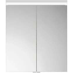 burgbad Lin20 Spiegelschrank LED-Beleuchtung, 2 Türen, 600x700x170mm, SPQK060F5363, Farbe: Weiß Hochglanz