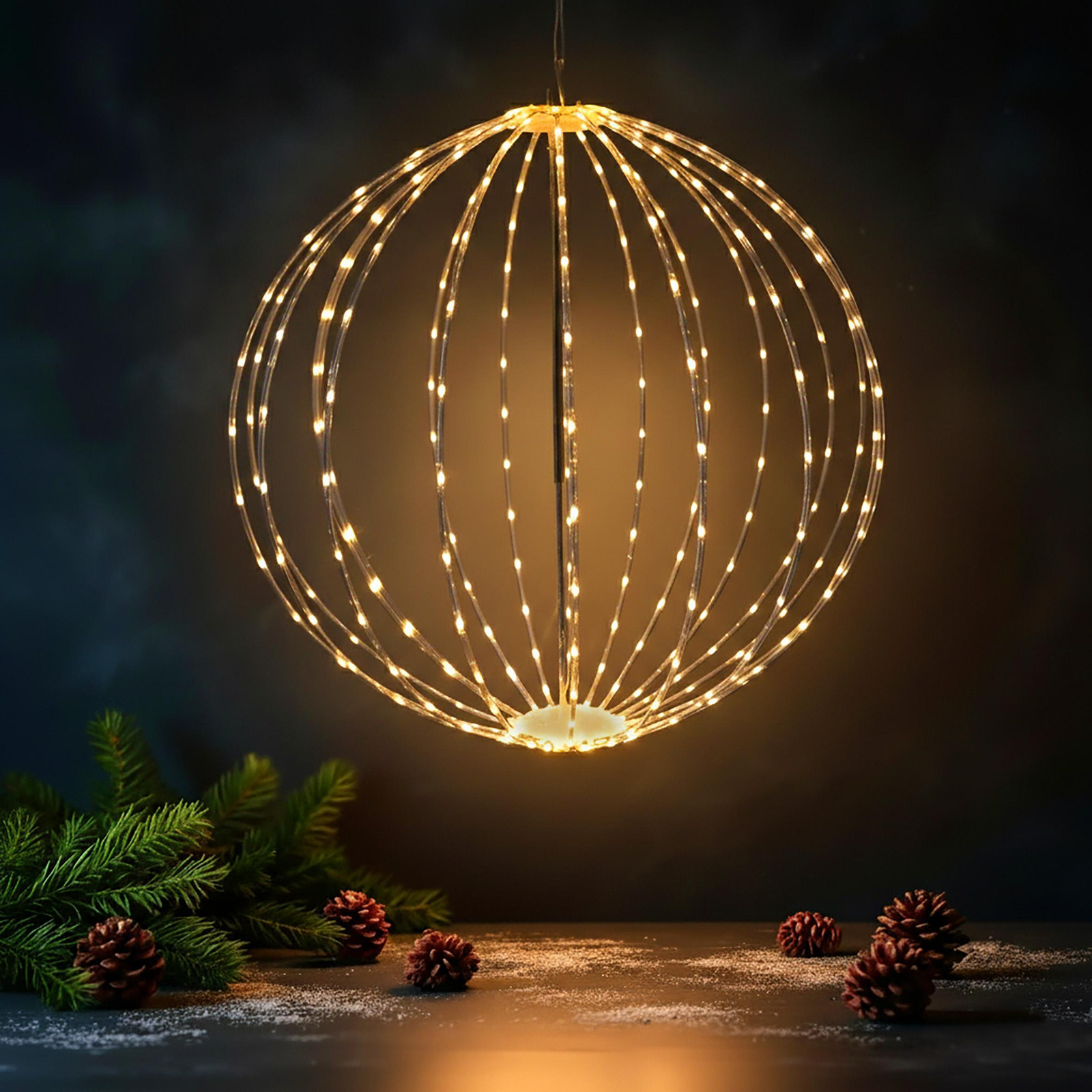 Spetebo LED Hanglamp voor buiten en binnen, Bolvormig, Warm wit