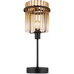 LED Tischlampe Tischleuchte Wohnzimmerlampe Orange Metall Glas H 37,5 cm