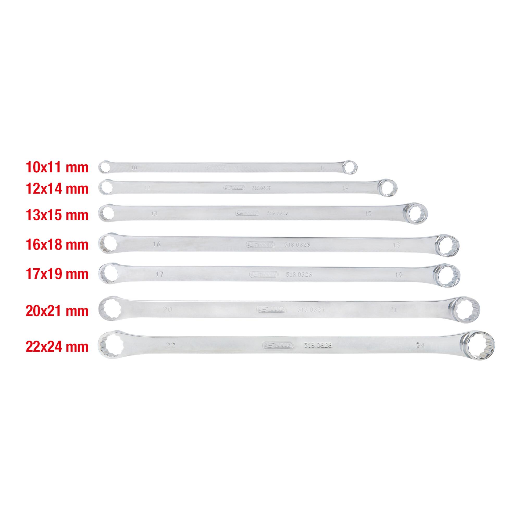 KS Tools CHROMEplus Doppel-Ringschlüssel-Satz, XL, 7-tlg (518.0830)