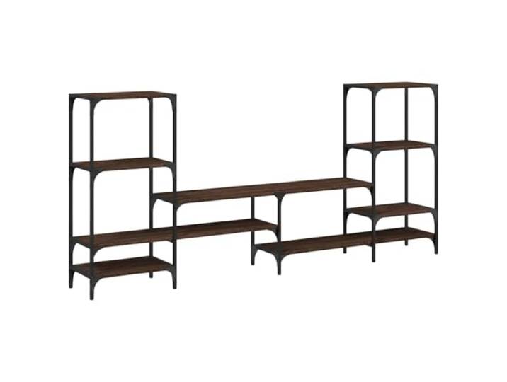 KUPTYERFG TV-Schrank Braun Eichen-Optik 206,5x28,5x95 cm Großes Lowboard mit viel Stauraum für Receiver und Medien im Wohnzimmer oder Schlafzimmer. Pflegeleichtes Design.