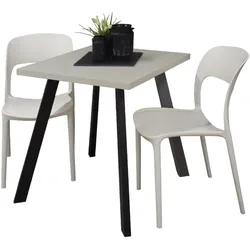 BISTROTISCH Eirene 70x70x75 schwarz matt/kreidegrau matt lack