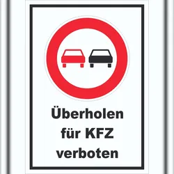 HB-Druck Überholverbot KFZ Schild A1 Rückseite selbstklebend