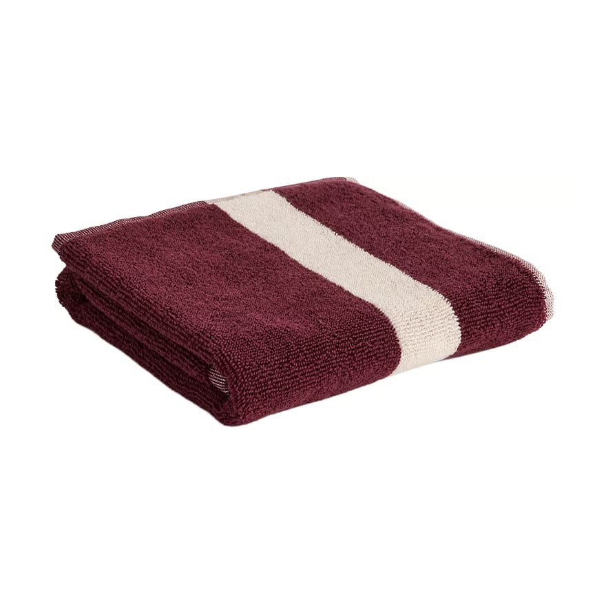 HAY Stripe handdoek Bordeaux, 40 x 60 cm