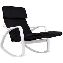 Modernhome, Sessel, Rocking chair with adjustable footrest, white frame