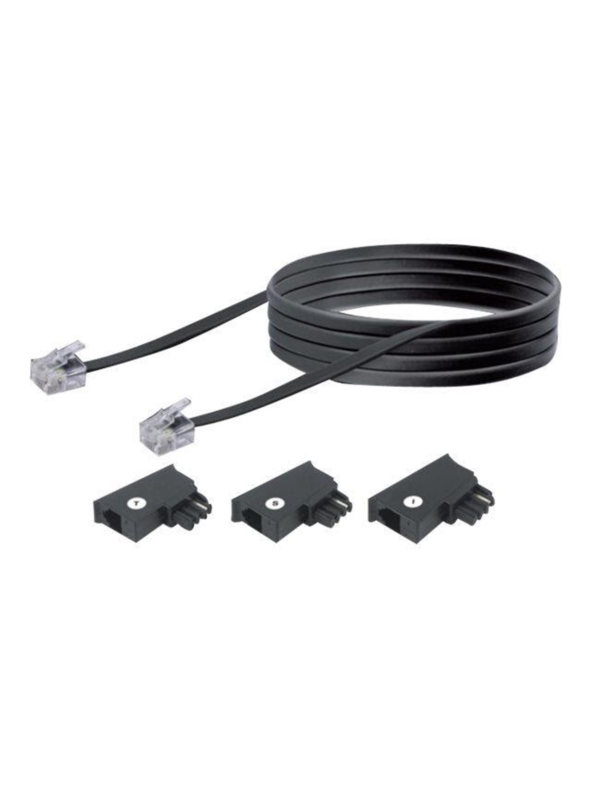 Schwaiger phone cable kit - black - Schwarz