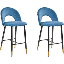 BARSTUHL 2er-Set Samtstoff Blau Falton