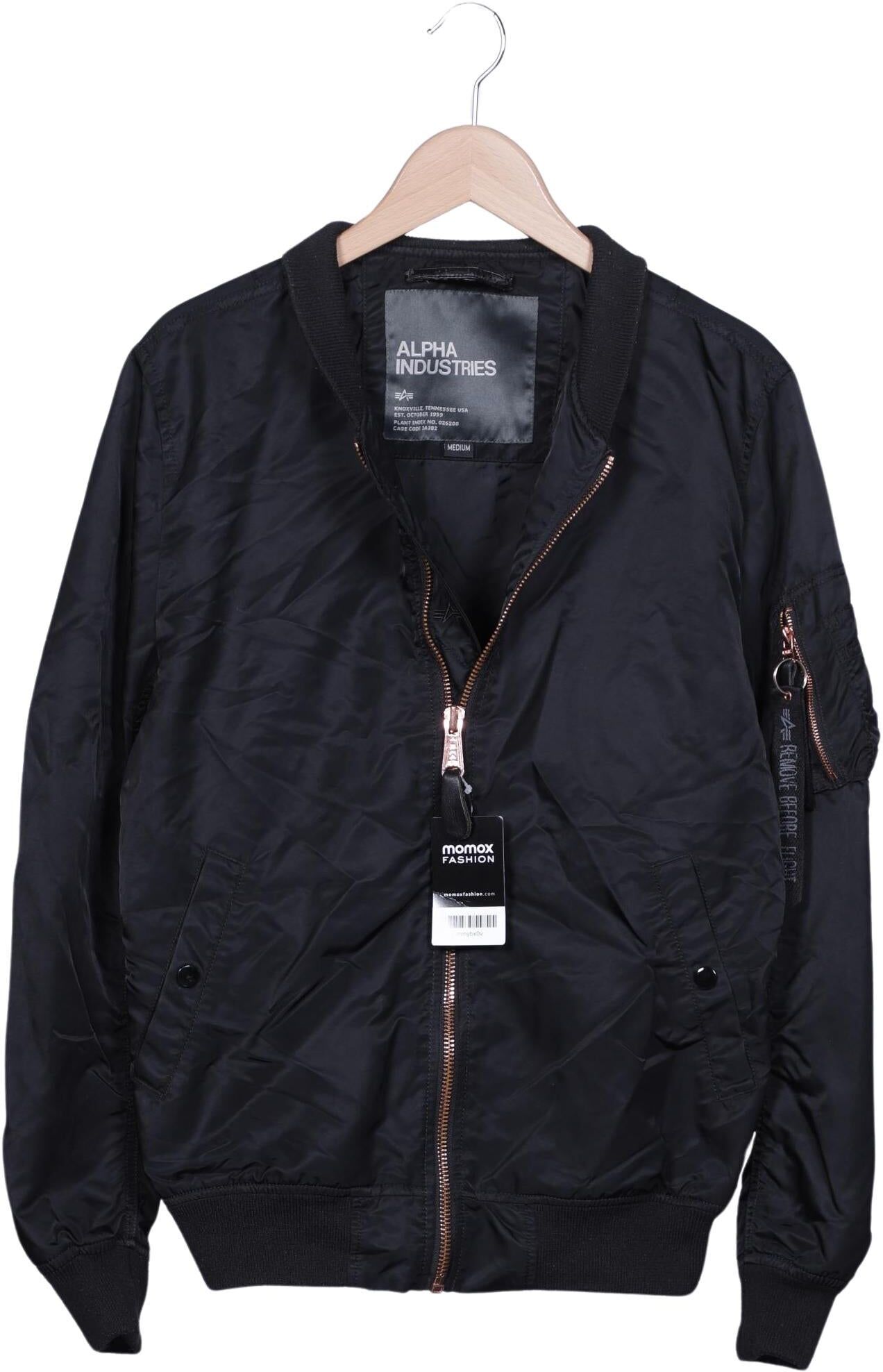 Alpha industries Herren Jacke, Schwarz, Gr. M, Synthetik - Second Hand