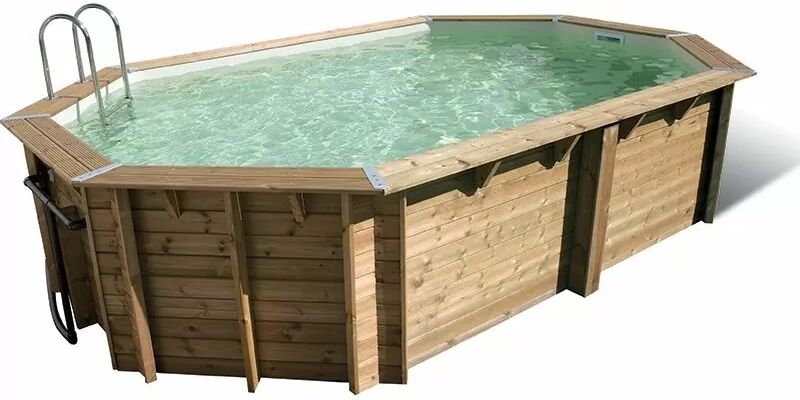 Ubbink Piscine bois Azura 4,90 x 3,55 x h1,30m - Bleu