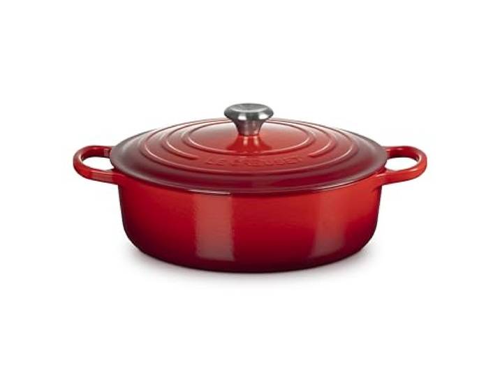 Le Creuset Signature Gourmet-Bräter aus Gusseisen, für alle Herdarten und Backöfen, 30 cm, 6,2 Liter, Kirschrot, 21179300602430